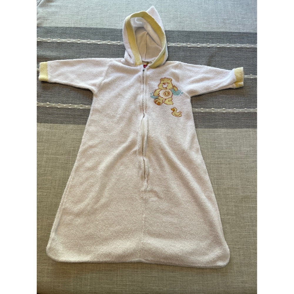 Care Bears Sleep Sack Infant OS White Excellent Vintage 1983 Funshine Bear Hood
